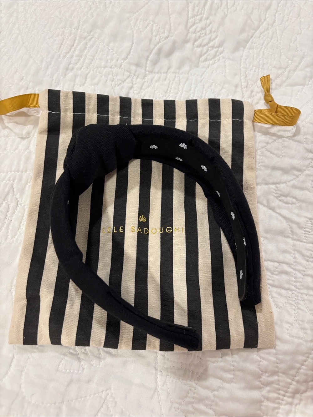 Lele Sadoughi black twill headband